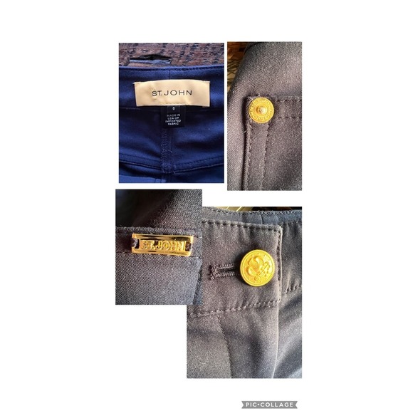 St. John Navy Blue Womens Trouser Slacks Pants Size 8 - Picture 10 of 12